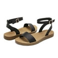 thumbnail image 4 of DREAM PAIRS Women's Cute Open Toes One Band Ankle Strap Summer Flat Sandals BLACK/PU ELENA-5 size 6.5, 4 of 6