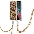 thumbnail image 2 of for Samsung Galaxy S22 Ultra Crossbody Strap Phone Case, Anti-Fall Pattern Clear Design Transparent Soft & Flexible TPU Drop and Shockproof Protective Cover with Adjustable Nylon Neck Strap, Leopard, 2 of 7