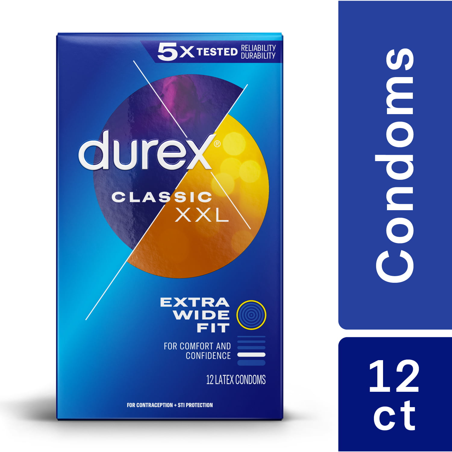hengel zoeken Top Durex XXL Extra Long and Extra Wide Condoms, Natural Rubber Latex Condoms  for Men, FSA & HSA Eligible, 12 Count - Walmart.com