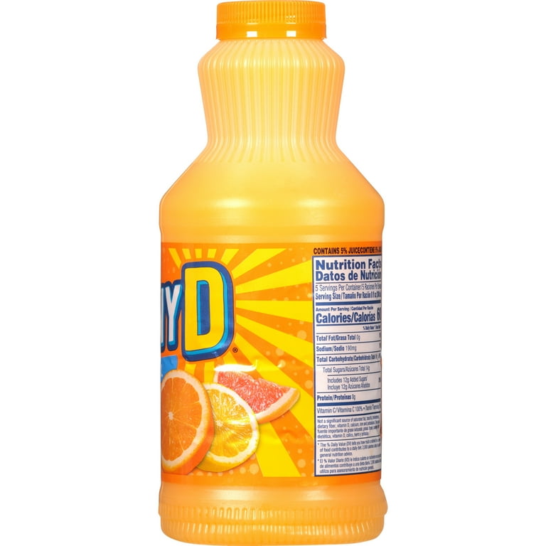SUNNYD Tangy Original Orange Juice Drink, 40 fl oz Bottle, Shelf
