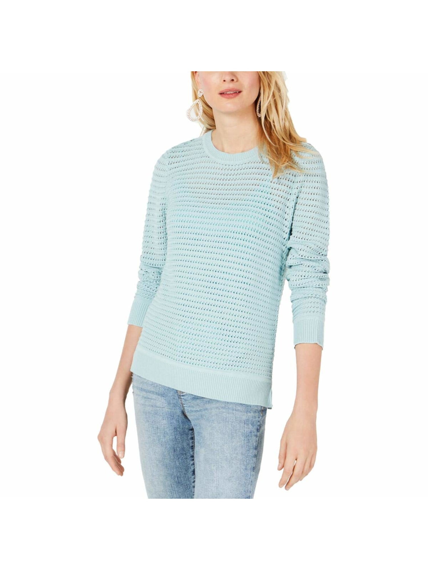 light blue crew neck sweater women's