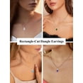 thumbnail image 3 of VESITIM Square Necklace 925 Sterling Silver Triangle Pendant July Birthstone Created Ruby Jewelry Gift for Women, 3 of 7