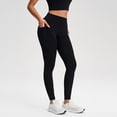 thumbnail image 4 of WAYUTE Womens Leggings Tummy Control Casual Stretchy Fit Solid Color Trousers with Pockets for Sports Running, 4 of 7