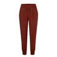 thumbnail image 6 of Kaemgyyd Women Cotton Linen Pants Drawstring High Waisted Causal Beach Trousers Loose Cinch Bottoms Travel Trousers with Pockets, 6 of 7