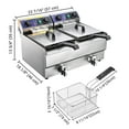 thumbnail image 3 of WeChef Friteuse Électrique Commerciale 23,4 L Friteuse à 2 Réservoirs avec Minuterie et Égouttage Ailes de Frite en Acier Inoxydable, 3 of 11