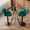 SilverGreen, variant on KATBOC 3PCS Bar set , 2 Adjustable Bar Stools with Back & 1-Piece Glass Top Bar Tabl , Counter Height for Kitchen Pub, SilverRed