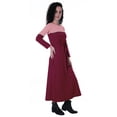 thumbnail image 2 of Moomaya A-line Color Block Maxi Dress Casual Plain Waist Belted Long Dress, 2 of 8