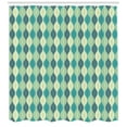 thumbnail image 3 of Ambesonne Abstract Shower Curtain, Oval Curved Lines Dots, 69"Wx70"L, Sea Green Petrol Blue, 3 of 3