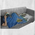 thumbnail image 6 of Tropical Soft Flannel Fleece Blanket, Beach Beds Among Palm Trees Paradise Coast Holiday Summer Ocean Sunbathing Picture, Cozy Plush for Indoor and Outdoor Use, 50" x 70", Multicolor, by Ambesonne, 6 of 6