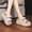 Beige, variant on Women's Beige Dual Buckle Platform EVA Slide Sandals