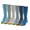 Denim, Charcoal, Steel, Driftwood, Moss, Aqua, variant on Edition Men's Classic Sport Cushion Crew Socks, 6-Pack