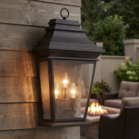 Elk Home Forged Provincial 22-Inch Wall Lantern in Charcoal, Southwestern