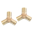 thumbnail image 4 of Uxcell 16mm or 5/8" ID Brass Barb Fitting Y-Shaped 3Way Barb Hose Fitting 2pcs, 4 of 5