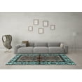 thumbnail image 3 of Ahgly Company Indoor Round Persian Light Blue Traditional Area Rugs, 6' Round, 3 of 4