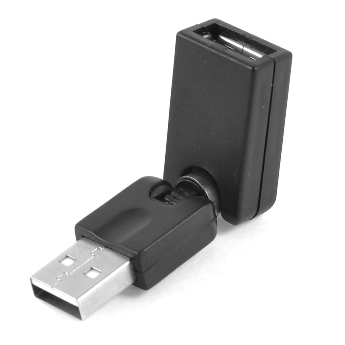Unique Bargains Black USB 2.0 A Female To A Male 360 Angle Adapter Plug