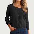thumbnail image 2 of Womens Sweaters Cardigan Knit Button Light Black Sweaters for Women Warm Sweaters Fall Vacation Clothes Ladies Sweaters, 2 of 5