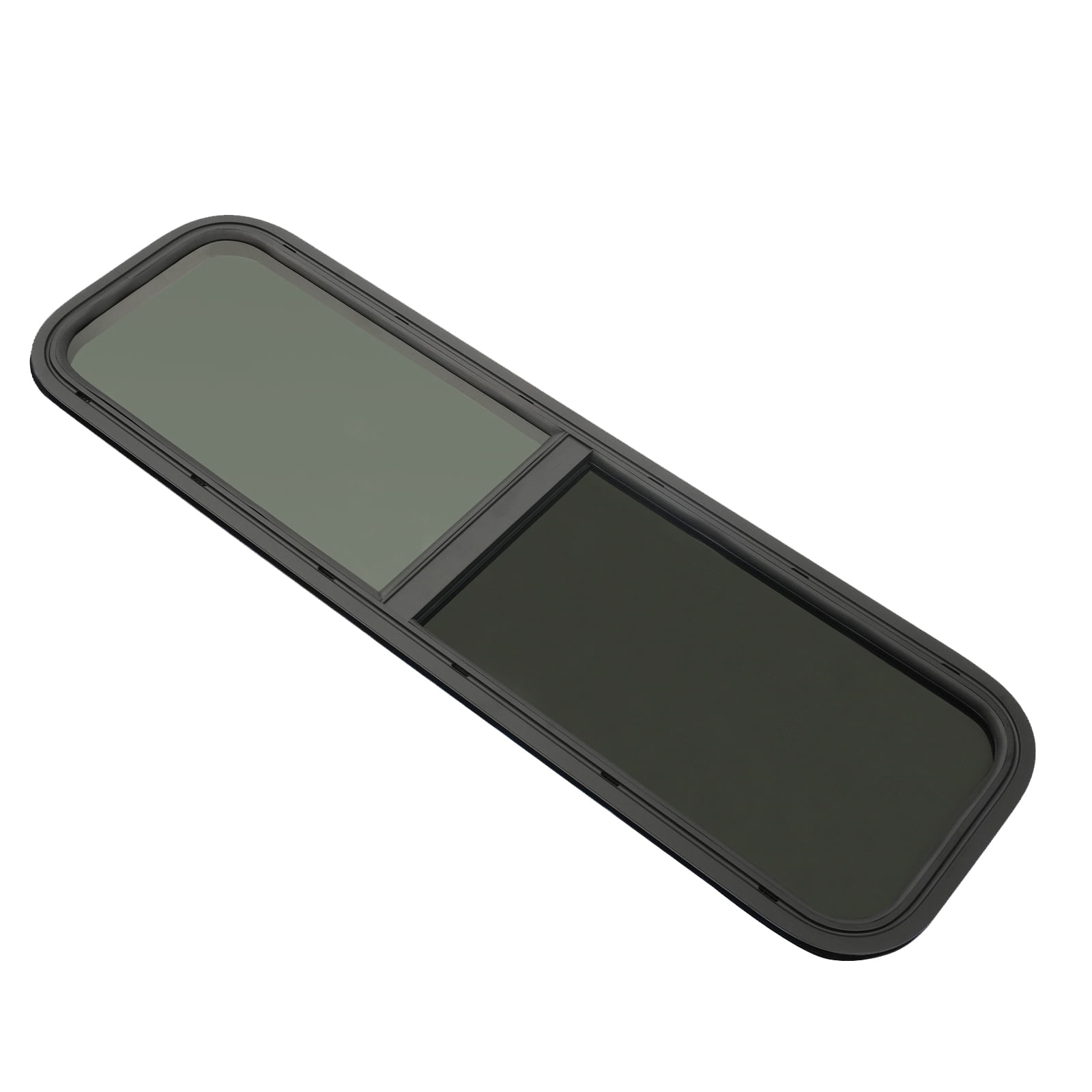 High-Quality RV Horizontal Window, Black Aluminum Alloy Frame with Screen Window, UV Protection, Water-Sealed, Modern Style, Perfect for RV Upgrade