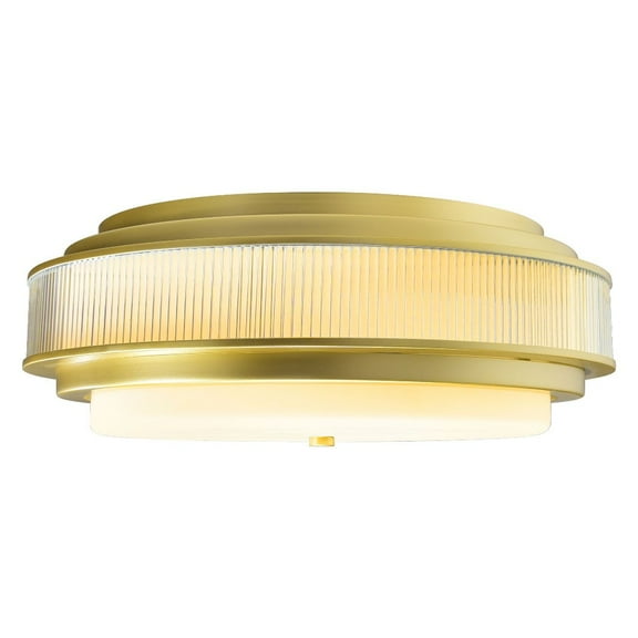 CWL Lighting Valdivia 5-Light Glass Indoor Flush Mount in Satin Gold