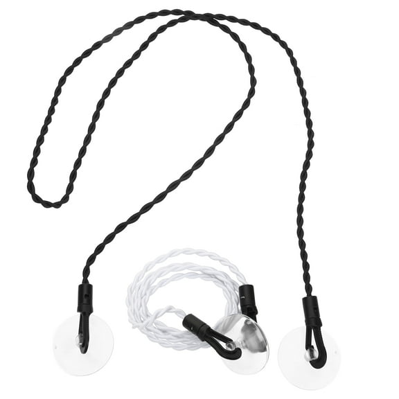 HEALEEP Round Retractable Clothesline Black 2Pcs 49.1In