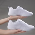 thumbnail image 7 of GlideMoves White Cheer Shoes Girls Dance Sneakers Women Training Competition Tumbling Athletic Mesh style breathable 2316 Women 8.5, 7 of 7