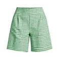 thumbnail image 7 of QATAINLAV Ladies Striped Gingham Knee Length Bermuda Shorts Baggy Pajama Lounge Shorts Cute Plaid PJ Bottoms with Pockets Green XXXL, 7 of 7