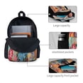 thumbnail image 3 of Lsque Painted Flower Puppy Pattern Adult Backpack – Durable & Lightweight PU Canvas Storage Bag , 15” Laptop Compartment, and Multiple Pockets, 3 of 7