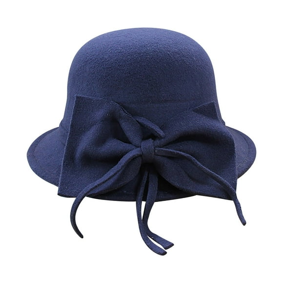 iHPH7 Felt Hat Funeral Hats for Women Fancy Hats for Women Bucket Hats for Woman Derby Hats for Women, Navy A