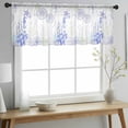 thumbnail image 2 of Coastal Purple Valance Curtains for Kitchen/Living Room/Bathroom/Bedroom Window, Rod Pocket Small Topper Half Short Window Curtains Voile Sheer Scarf, Ocean Coral Starfish Jellyfish Seahorse 42"x12", 2 of 8