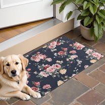 Pioneer Flower Floral Print Pattern Door Rugs,Washable Non Slip Door Mats Indoor,Decorative Door Mats,Entry Mat Indoor for Entrance,Bedroom,Kitchen,Bathroom,16"x24"