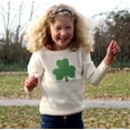 thumbnail image 2 of Traditional Craft Ltd. Girl's Cream Knit Irish Emerald Shamrock Kids Jumper from Ireland, 2 of 7