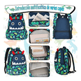 thumbnail image 3 of Mochila Niños 3piezas Con Lonchera Y Lapicera estampado Lab.G, Verde Azul, 3 of 5