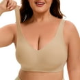 thumbnail image 3 of INNERSY Plus Size Seamless Wireless Bra for Women Full Coverage No Underwire Everyday Bralette(2XL,Nude), 3 of 7