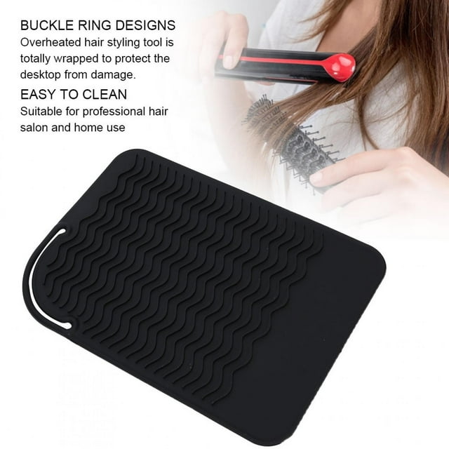Almohadilla de Cabello de Hebilla de Vije Plegable, Cubierta Resistente al Calor, Salones de Silicona para Peinado