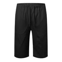 Riforla Summer Slim Cropped Pants Oversized Wide Leg Men's Hop Sports Casual Shorts Men Pants Black M