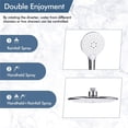 thumbnail image 5 of 8/9/10 inch Shower Head and Handheld Combo, High Pressure Dual Rainfall Shower Head 3-5 Shower Modes, Shower Head Set with 3-way Water Diverter&Suction Cup Holder&60inch Hose, White/Sliver/Black, 5 of 13