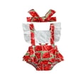 thumbnail image 1 of Newborn Baby Girls Ruffle Sleeve Romper Bodysuit Backless Jumpsuit with Headband One-Piece Outfits Clothes, 1 of 9