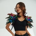 thumbnail image 3 of Fortune Cape Gothique à Plumes pour Femmes Halloween Cosplay Fête Châle à Lacets Boléro, 3 of 8