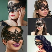 5pcs Black Lace Eye Masks for Women, TSV Lace Eye Cover for Venetian Cosplay Masquerades Party