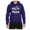 thumbnail image 2 of Wild Bobby, Faith Over Fear Psalm 118:6 White , Inspirational/Christian, Unisex Graphic Hoodie Sweatshirt, Purple, 3XL, 2 of 3