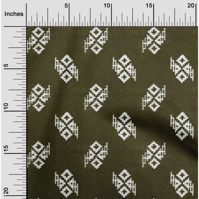 oneOone Cotton Flex Fabric Geometric Kasuri Decor Fabric Printed BTY 40 Inch Wide