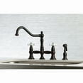 thumbnail image 2 of Kingston Brass KS3275PXBS Restoration Bridge Kitchen Faucet with Brass Side Sprayer, Oil Rubbed Bronze, 2 of 8