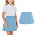 thumbnail image 2 of Diufon Girls Uniform Skirts Kids High Waist A-line Pleated Skorts Girls Solid Color Mini Skirts with Shorts, 2 of 8