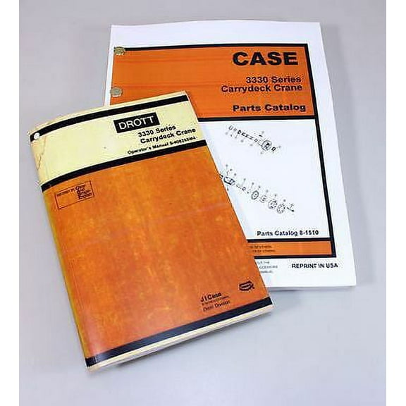 Set Case Drott 3330 Series Carrydeck Crane Parts Operators Manuals Catalogs