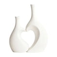 thumbnail image 2 of Linnome Heart Shaped Ceramic Vase Modern Home Decor for Living Room Bedroom Wedding Centerpiece 9.06x8.27 Inch, 2 of 6