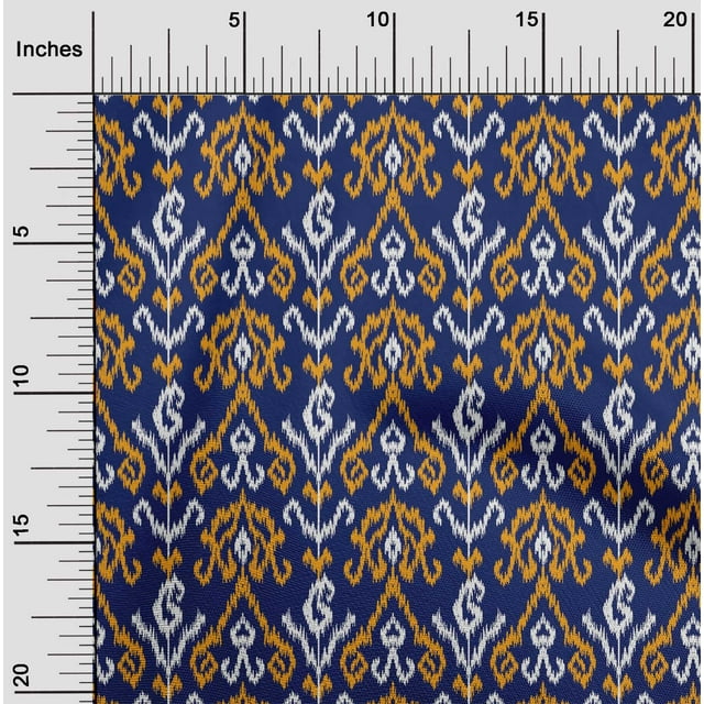 oneOone Viscose Chiffon Fabric Stripe & Paisley Ikat Printed Craft Fabric BTY 42 Inch Wide