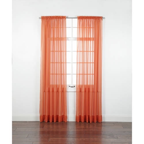 Linen Feel Sheer Curtain Panels - Light Filtering Window Voile For Living Room - 84 Inch Length, 54 Inch Width, Polyester, Solid Color, Rod Pocket Design