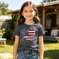 thumbnail image 2 of Curuila Toddler Girls T-Shirts Summer Crew Neck Hearts Print Short Sleeved Lightweight Fashion Casual Tops Grey Size 1-2 Years, 2 of 4