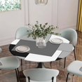 thumbnail image 5 of Black Grey Round Tablecloth for 55-60 Inch Tables,Fitted Table Cover with Elastic Edge,Middle Century Irregular Geo Abstract Art Waterproof Outdoor Table Cloth Protector for Patio Garden Dinner, 5 of 9