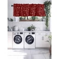 thumbnail image 5 of Christmas Classical Valances for Windows, Red Gold Snowflake Dots Light Filtering Window Treatment Valances, Rod Pocket Small Curtains for Kitchen/Bathroom, 42"x18", 5 of 9