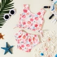 thumbnail image 2 of Gerichy Toddler Girl Swimsuit,Girls Bathing Suit Girls' Beach Sport Wrap Around Bikini 3-Piece Swimsuit Bathing Suits Set with Beach Skirt, 2 of 9